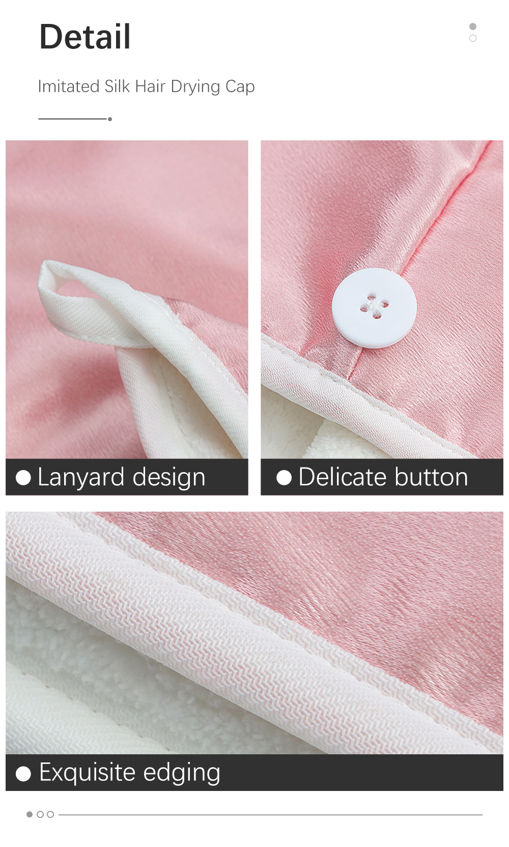 Plain Color Imitated Silk Hair Drying Cap-8